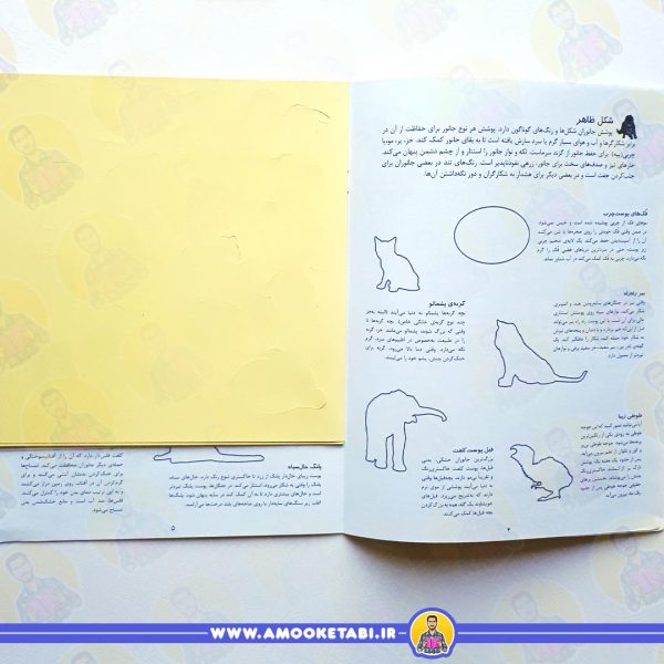 صفحه داخلی بچسبان و بیاموز 2 (بچه جانوران)